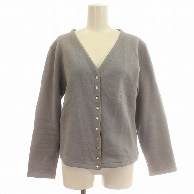 【中古】アニエスベー agnes b. プレッション カーディガン スウェット 裏起毛 長袖 T3 L相当 グレーの通販は 5,000円