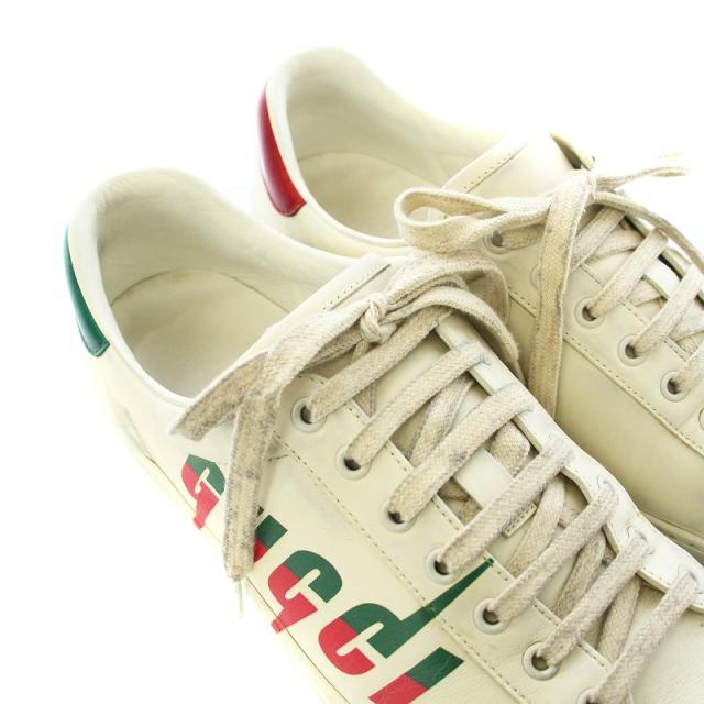 GUCCI / 19AW/エースブレード/ダメージ加工/ローカットスニーカー/US10/WHT/576137/ソール減 中古】GUCCI 19AW エースブレード スニーカー ローカット レザー