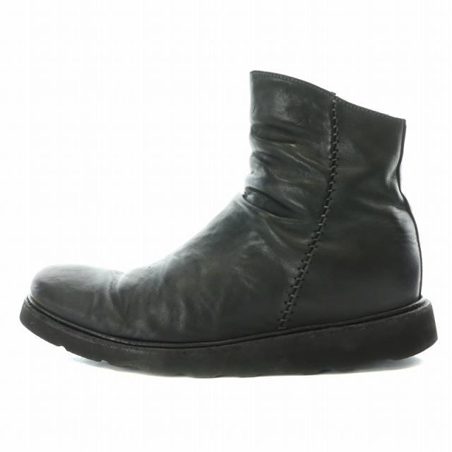 【中古】インカーネーション インカネーション incarnation ショートブーツ 厚底 ホースレザー サイドファスナー 黒の通販は