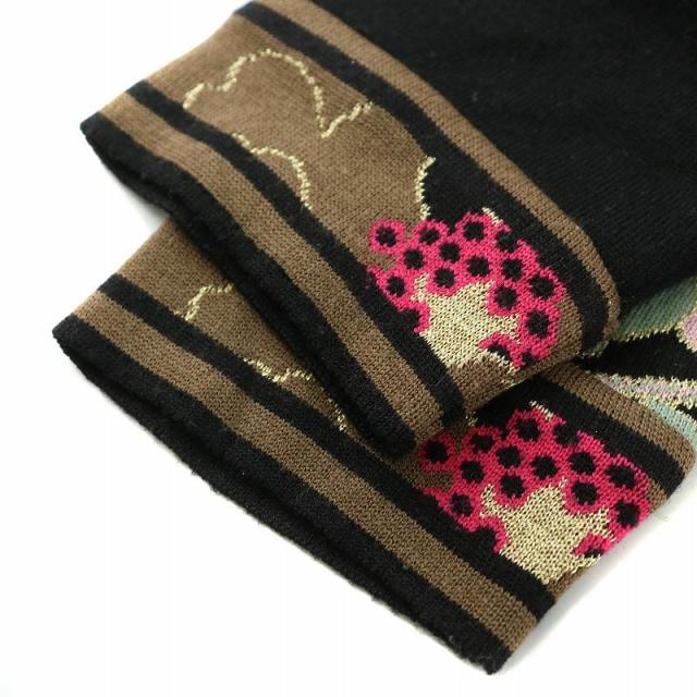 【中古】レオナール LEONARD PARIS ニット 長袖 クルーネック ラメ 花柄 ウール 40 L 黒 ブラック マルチカラー 中古】レオナール LEONARD PARIS ニット 長袖 クルーネック ラメ 花柄