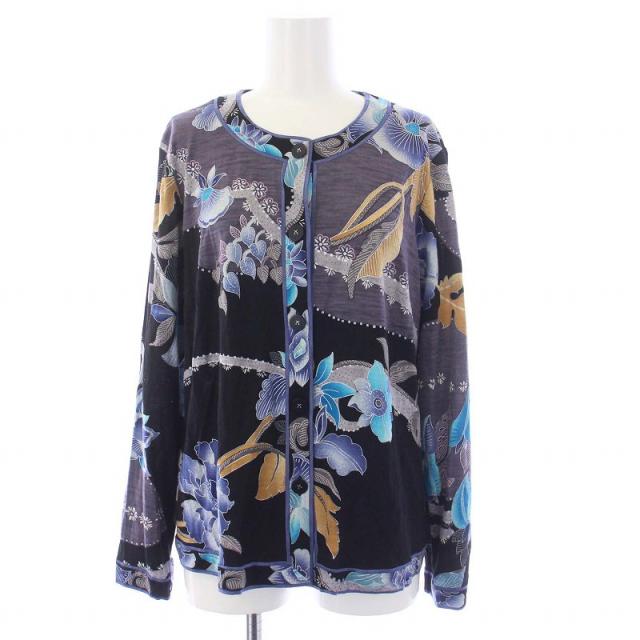 レオナール 済ませ ﾛｺﾞ柄 ｼﾙｸ混ﾆｯﾄ ﾜﾝﾋﾟｰｽ&ｶｰﾃﾞｨｶﾞﾝ ｾｯﾄｱｯﾌﾟ 42 