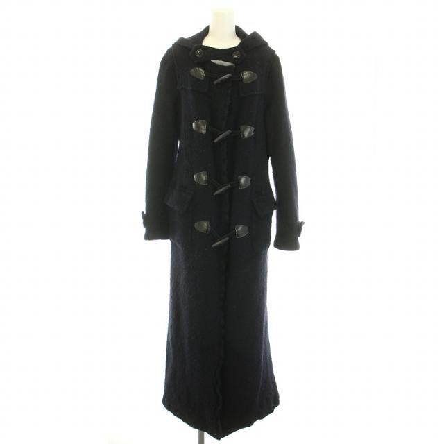 【中古】コムデギャルソンコムデギャルソン コムコム AD2005 ダッフルコート ロング フード 紺 RP-C011 レディースの通販は