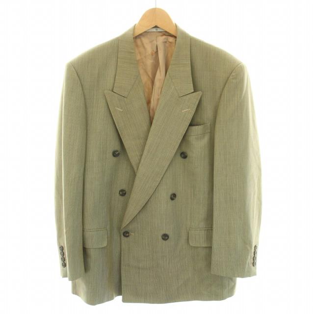 【中古】ジバンシィ GIVENCHY MONSIEUR テーラードジャケット ダブル ノーベント チェック柄 ベージュ メンズの通販は 5,292円