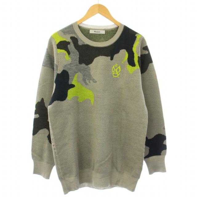 【中古】ラッセルノ ニット セーター カモフラ 迷彩柄 クルーネック 長袖 刺繍 5 L グレー RS-82113 メンズの通販は 6,300円