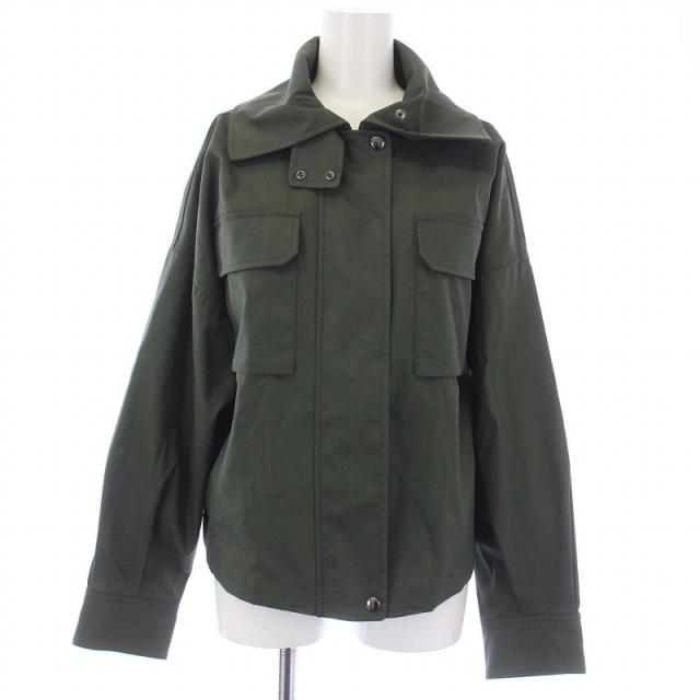 【中古】セオリー Theory 22SS Essential Twill Belt Cargo JKT ミリタリージャケット アウター S カーキの通販は 6,424円