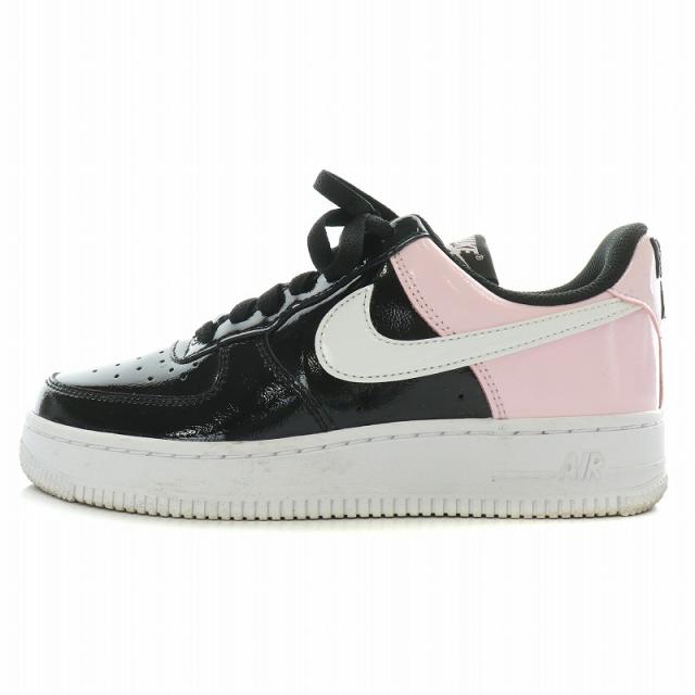 【中古】ナイキ エアフォース1 ロー 07 ESS ブラックパテント ピンク スニーカー US6 23cm DJ9942-600の通販は 5,400円