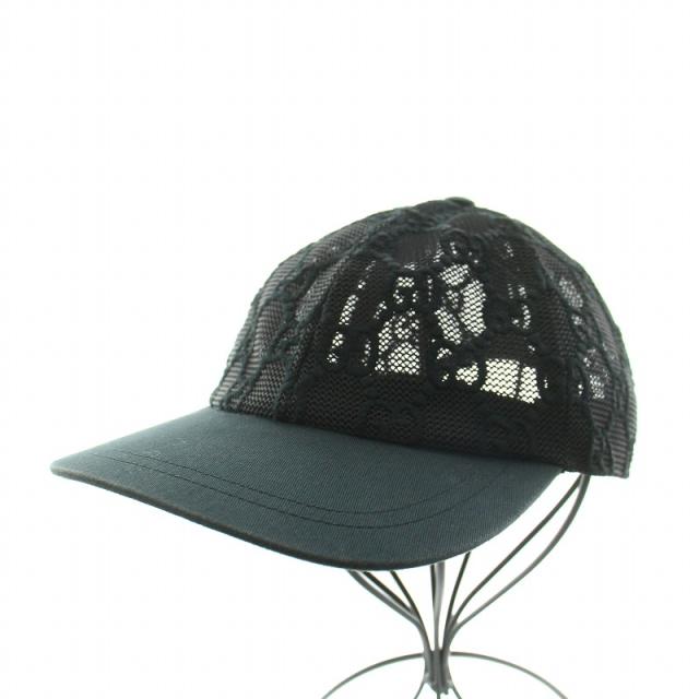 【中古】グッチ GUCCI キャップ 野球帽 GG柄 メッシュ エンブロイダリー M 57cm 黒 ブラック /YT ■OH レディースの通販は