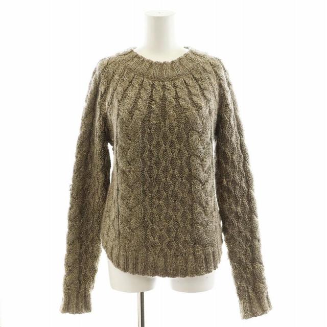 【中古】サンローラン パリ SAINT LAURENT PARIS ニット セーター 長袖 モヘヤ混 XS ゴールド色 /AN44 レディースの通販は 11,850円