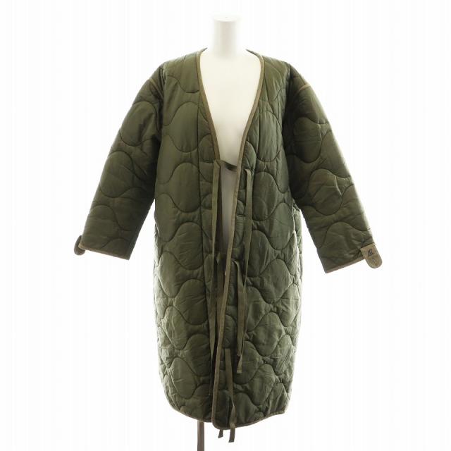 【中古】マディソンブルー MADISONBLUE 高密度ナイロン リップストップキルティングコート ロング丈 XS カーキの通販は