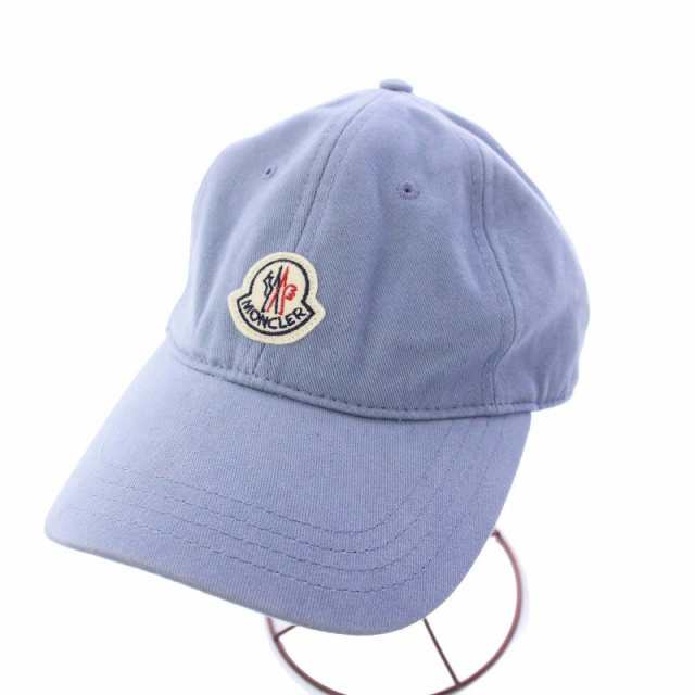 【中古】モンクレール MONCLER BERRETTO BASEBALL ベースボールキャップ 野球帽 帽子 ワッペン 青 ブルー レディースの通販は