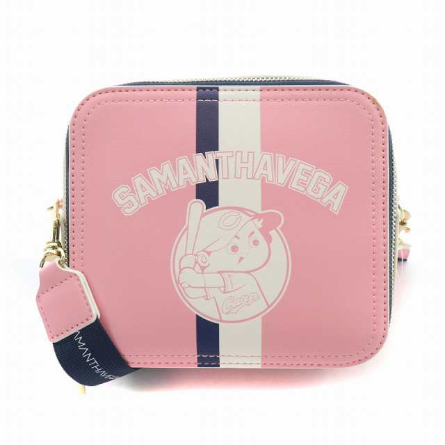 【中古】未使用品 サマンサベガ Samantha Vega 広島東洋カープ ショルダーバッグ スクエア イラスト ロゴ ピンク 紺の通販は