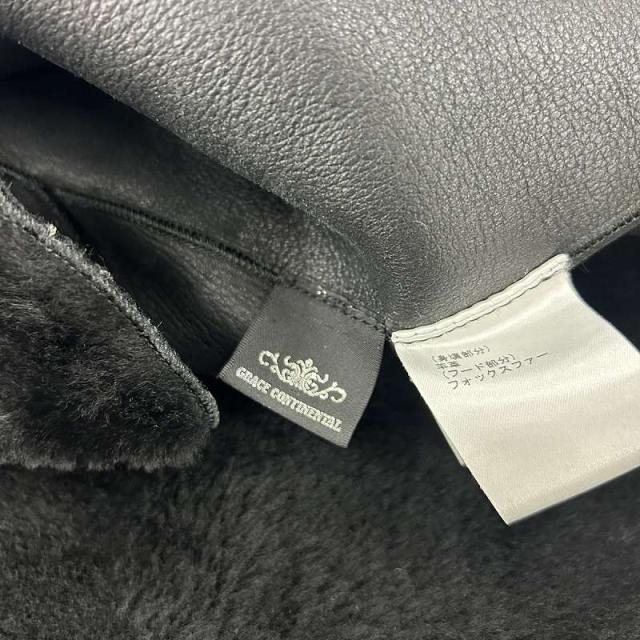 【中古】グレースコンチネンタル メリノムートンダッフルコート アウター ミドル丈 ラムスエード 黒 中古】グレースコンチネンタル メリノムートンダッフルコート アウター