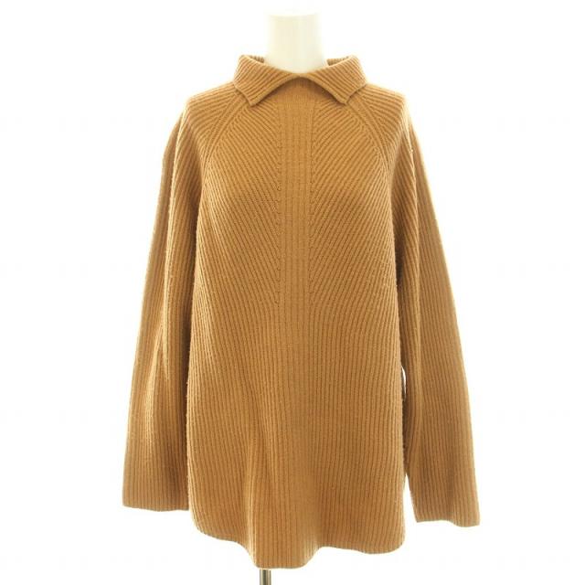 【中古】セオリー 22AW コンフォートウールムービングラインTNK ニット 長袖 リブ編み ウール M 茶 レディースの通販は 5,130円