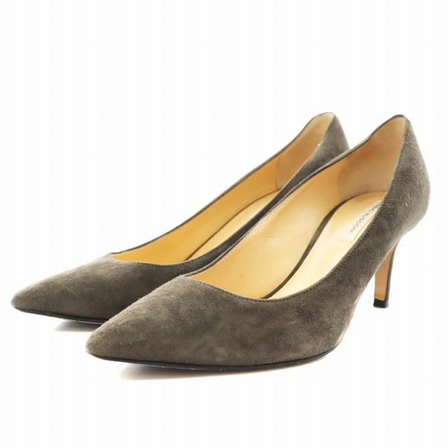【中古】ファビオルスコーニ FABIO RUSCONI パンプス ポインテッドトゥ ヒール スエード 35.5 22.5cm グレーの通販は 5,292円