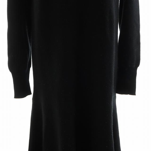 中古】イエナ IENA 23AW ニットフレアワンピース ロング丈 長袖 黒