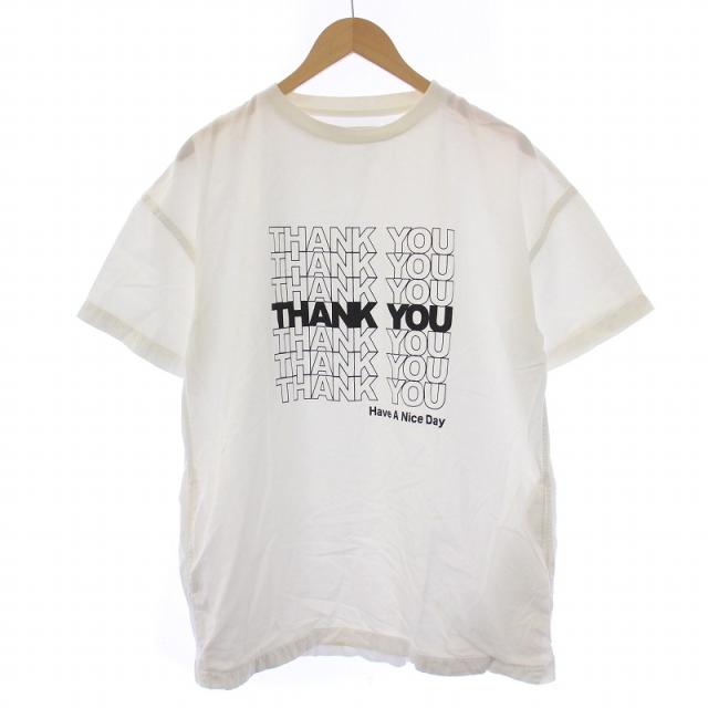 【中古】マインデニム MINEDENIM Tシャツ カットソー 半袖 クルーネック プリント 2 M 白 ホワイト /BM メンズの通販は 7,800円