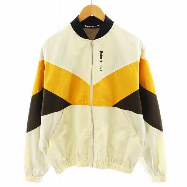 【中古】パームエンジェルス PALM ANGELS ジャケット カラーブロック ロゴ 46 M ベージュ 黄 イエロー 茶 ブラウンの通販は