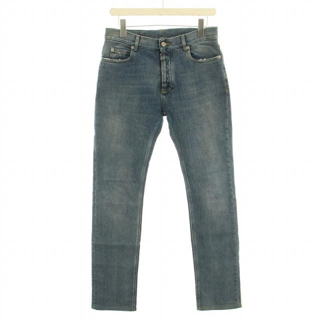 【中古】メゾンマルジェラ 10 デニムパンツ ジーンズ ボタンフライ ダメージ加工 29 青 ブルー