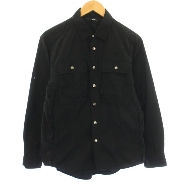 【中古】ザノースフェイス Long Sleeve Canopy Work Shirt ワークシャツ 長袖 ナイロン S 黒 ブラック NR62200 メンズの通販は