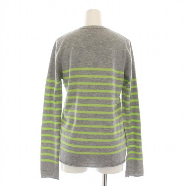 中古】ルシアンペラフィネ ニットカーディガン 長袖 Vネック ボーダー