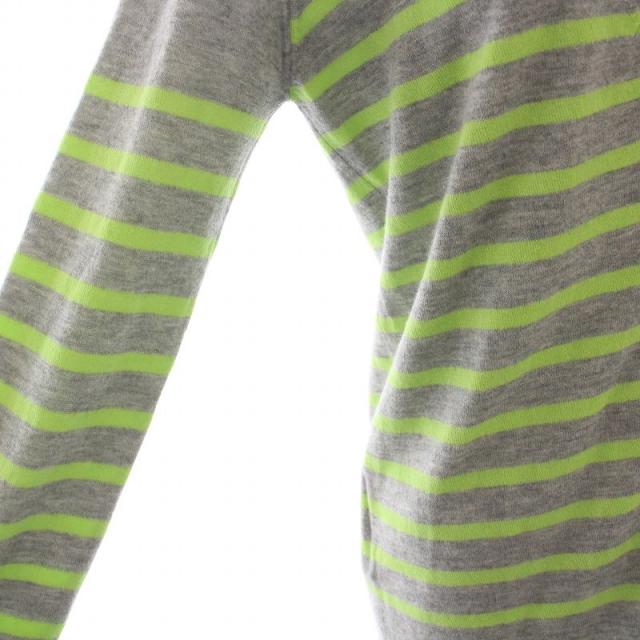 中古】ルシアンペラフィネ ニットカーディガン 長袖 Vネック ボーダー