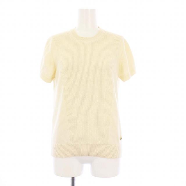 【中古】エルメス HERMES 23SS ニット セーター 半袖 カシミヤ 38 アイボリー 3E260D1 /KH レディース