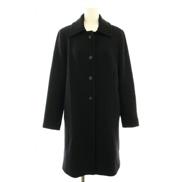 【中古】ラルディーニ LARDINI ステンカラーコート アウター ミドル 38 黒 ブラック PRIMULA LD93 /YT レディース