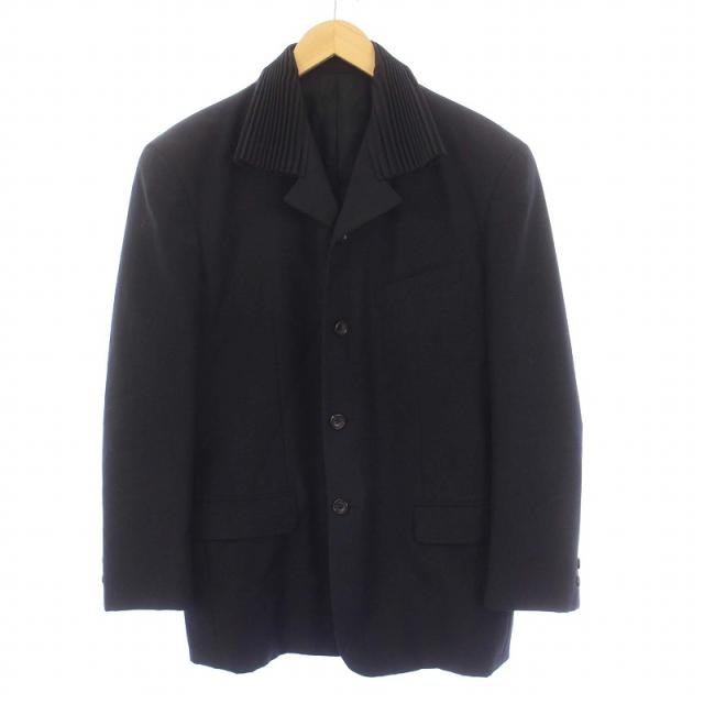 【中古】コムデギャルソンオムプリュスS 80s プリーツ切替 テーラードジャケット S 黒 PJ-11066S /KH メンズ