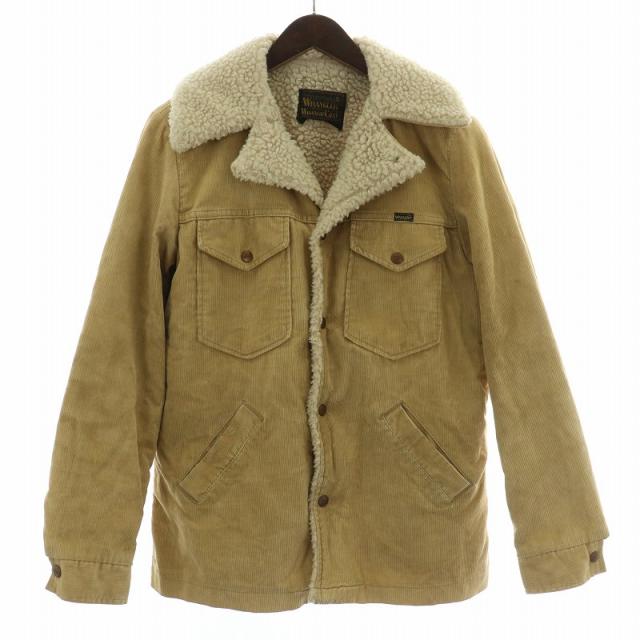 【中古】ラングラー 70s ヴィンテージ USA製 WRANGE COAT ランチコート コーデュロイ ボア ミドル丈 ベージュ