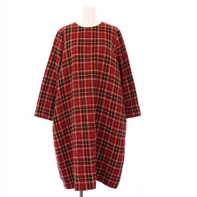 【中古】45R 45rpm フロートタータンチェックワンピース 長袖 ロング 0 レッド 7125019 /KH レディース
