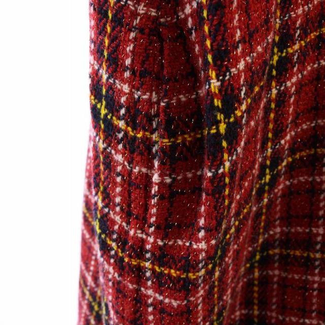 【中古】45R 45rpm フロートタータンチェックワンピース 長袖 ロング 0 レッド 7125019 /KH レディース 中古】45R 45rpm フロートタータンチェックワンピース 長袖 ロング 0