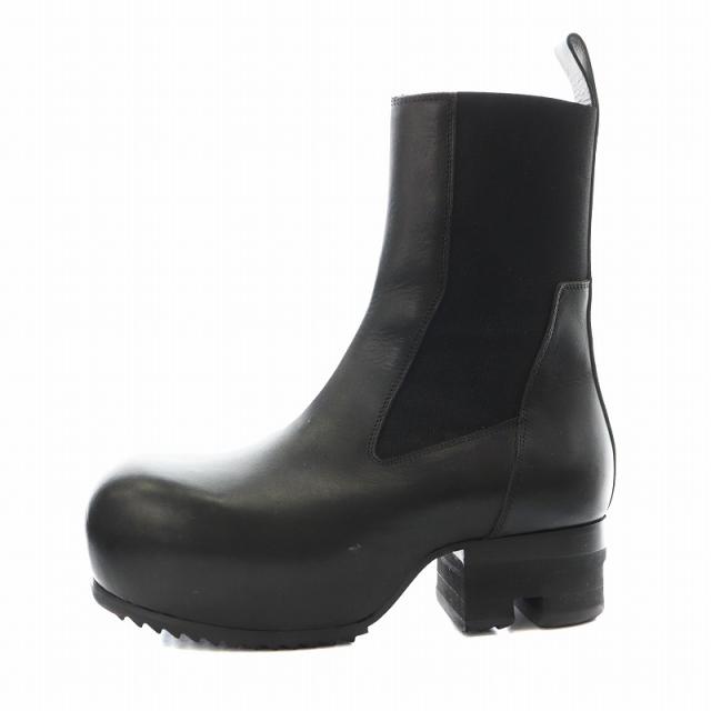 【中古】リックオウエンス Rick Owens Beatle Ballast Boots サイドゴアブーツ ショートブーツ レザー 38 黒 ●D