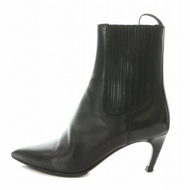 【中古】クリスチャンディオール Christian Dior DIOR ESSENTIAL ショートブーツ ポインテッドトゥ ハイヒール 黒 中古】クリスチャンディオール Christian Dior DIOR ESSENTIAL