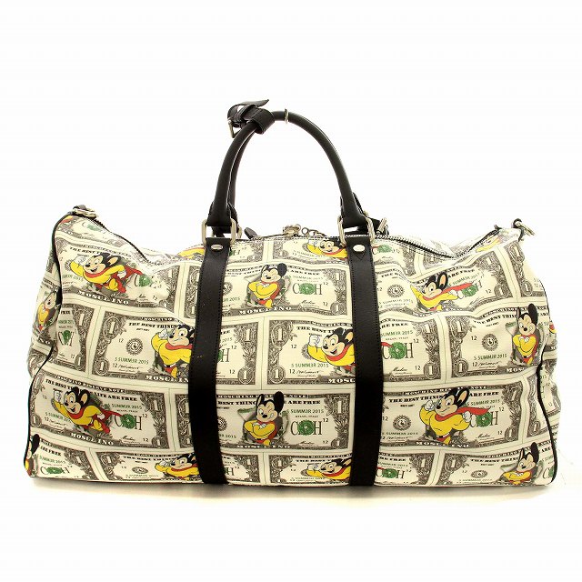【中古】モスキーノ MOSCHINO マイティマウス ボストンバッグ 鍵付き 2WAY PVC 白 ホワイト /☆G レディース 中古】モスキーノ MOSCHINO マイティマウス ボストンバッグ 鍵付き