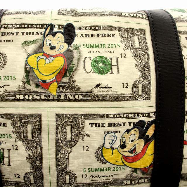 【中古】モスキーノ MOSCHINO マイティマウス ボストンバッグ 鍵付き 2WAY PVC 白 ホワイト /☆G レディース 中古】モスキーノ MOSCHINO マイティマウス ボストンバッグ 鍵付き