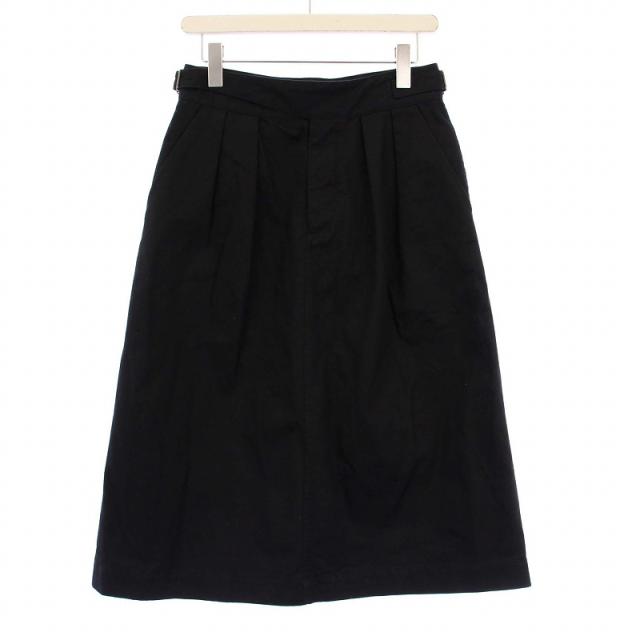 中古】マーガレットハウエル MHL. ロングスカート タック 2 ブラック