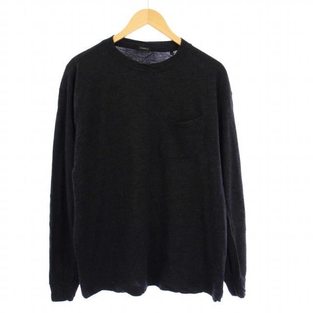 【中古】コモリ COMOLI 20AW ウール天竺クルーネックカットソー ニット 長袖 2 ブラック S03-05005 /KH メンズ