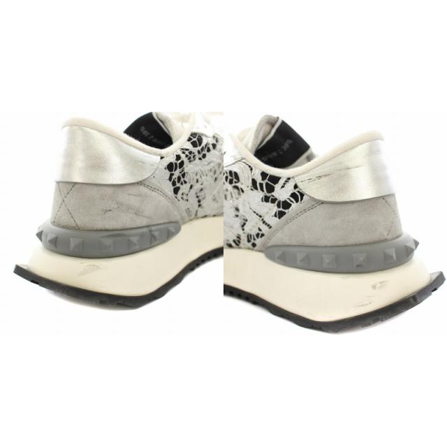 【中古】ヴァレンティノ ガラヴァーニ LACE AND MESH LACERUNNER SNEAKER 花柄 39.5 シルバー ZW2S0DY9 レディース 中古】ヴァレンティノ ガラヴァーニ LACE AND MESH LACERUNNER SNEAKER