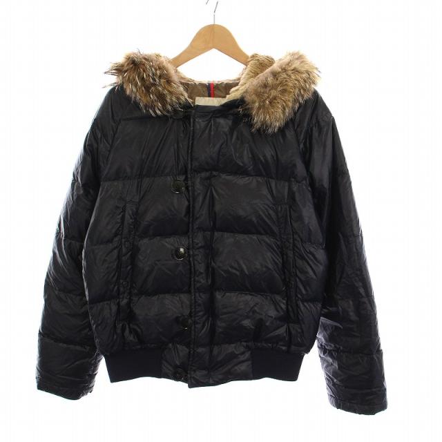 モンクレール BULGARIE ダウンジャケット 黒 ファー フード 美品 M 美品 M モンクレール BULGARIE ダウンジャケット 黒 ファー