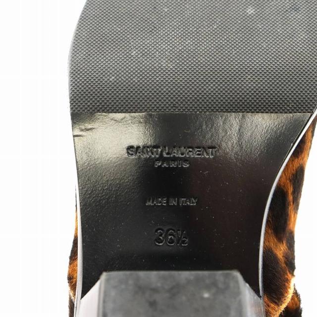 中古】サンローラン パリ ショートブーツ ポインテッドトゥ チャンキー