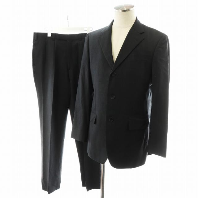 【中古】バーバリーブラックレーベル スーツ セットアップ 上下 テーラードジャケット 96-84-175 グレー