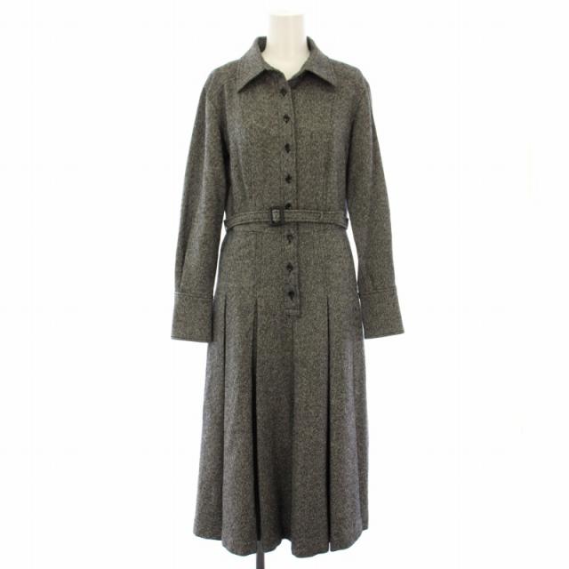 【中古】エポカ EPOCA ワンピース ウール シルク混 ロング 長袖 ベルト 38 グレー M5J16-252-08 /TK レディース