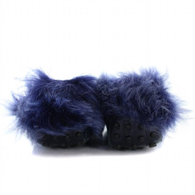 TOD'S モカシン ドライビングシューズ フラット ダブルT ファー デニム TOD'S - 美品 トッズ TOD'S ローファー モカシン ドライビング