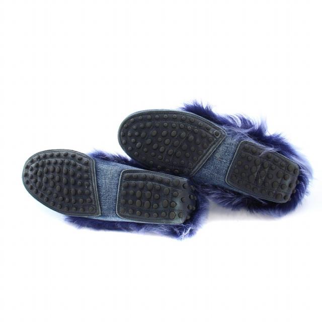 トッズ TOD´S モカシン ドライビングシューズ フラット ダブルT ファー