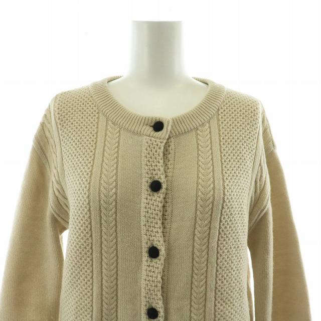 新品タグ付き【René ルネ】定価60,500円ピークス 素材カーディガン36 Rene（ルネ） ニットロングカーディガン 6132090