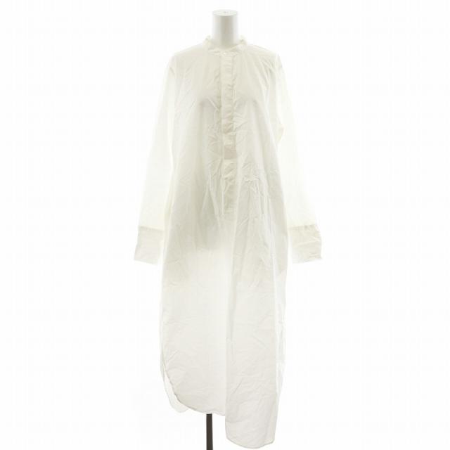 【中古】グラフペーパー 24SS HIGH COUNT BROAD LONG CUFF PULLOVER DRESS シャツワンピース 長袖 ロング丈 0 白