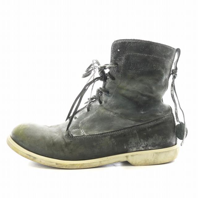 【中古】ビッケンバーグ BIKKEMBERGS ショートブーツ レースアップ レザー 42 グレー BKE103210 /AN10 ●D メンズ