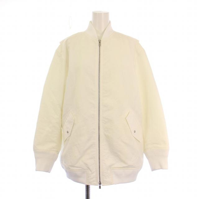 【中古】セオリーリュクス ミルトンアイシャ ブルゾン ジャケット アウター ミドル丈 ジップフライ ナイロン 白