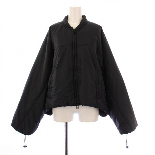 【中古】スタイリング ウォッシャブル光吸収発熱パディングブルゾン 中綿ジャケット スタンドカラー ナイロン 黒