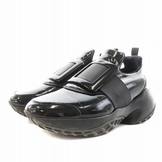 ROGER VIVIER ロジェヴィヴィエ スニーカー ビジュ 金具 黒系 36